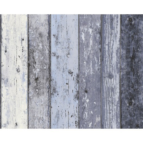 Nonwoven Wallpaper Scrap Wood Blue Grey At Wallpaperwebstore