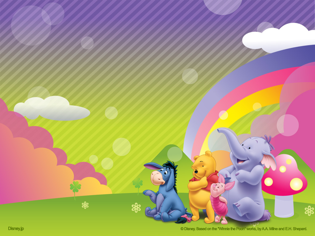 Image Pooh Wallpaper Rainbow Eeyore Piglet And Lumpy Jpg