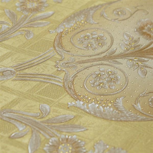 Picture Of Textured Gold And Silver Embossed Luxury Wallpaper 10m Roll