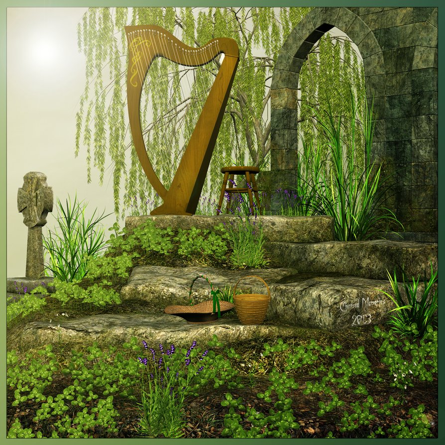 Celtic Harp By Cherishedmemories