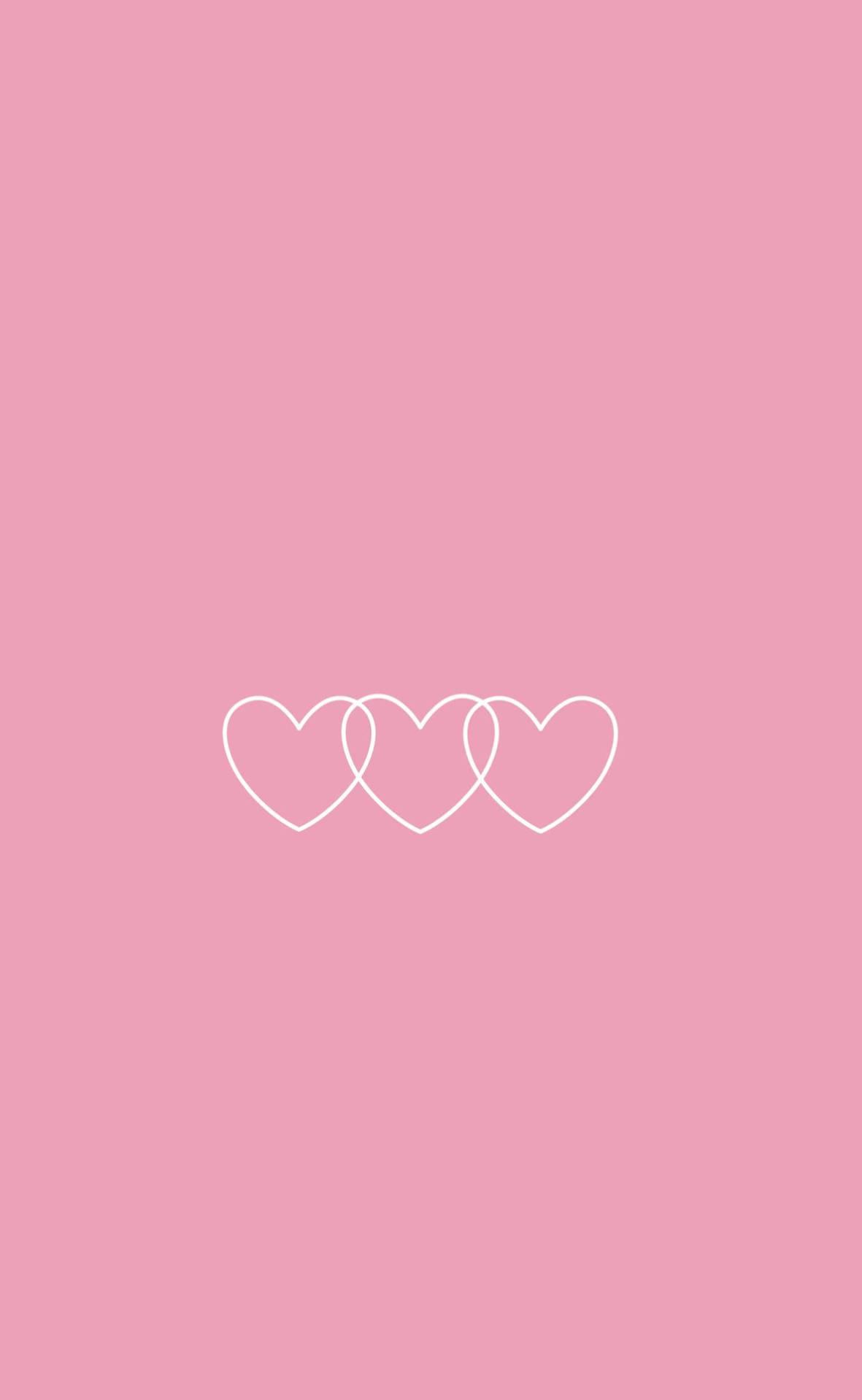 Cute And Pink Little Heart Patterns Wallpaper