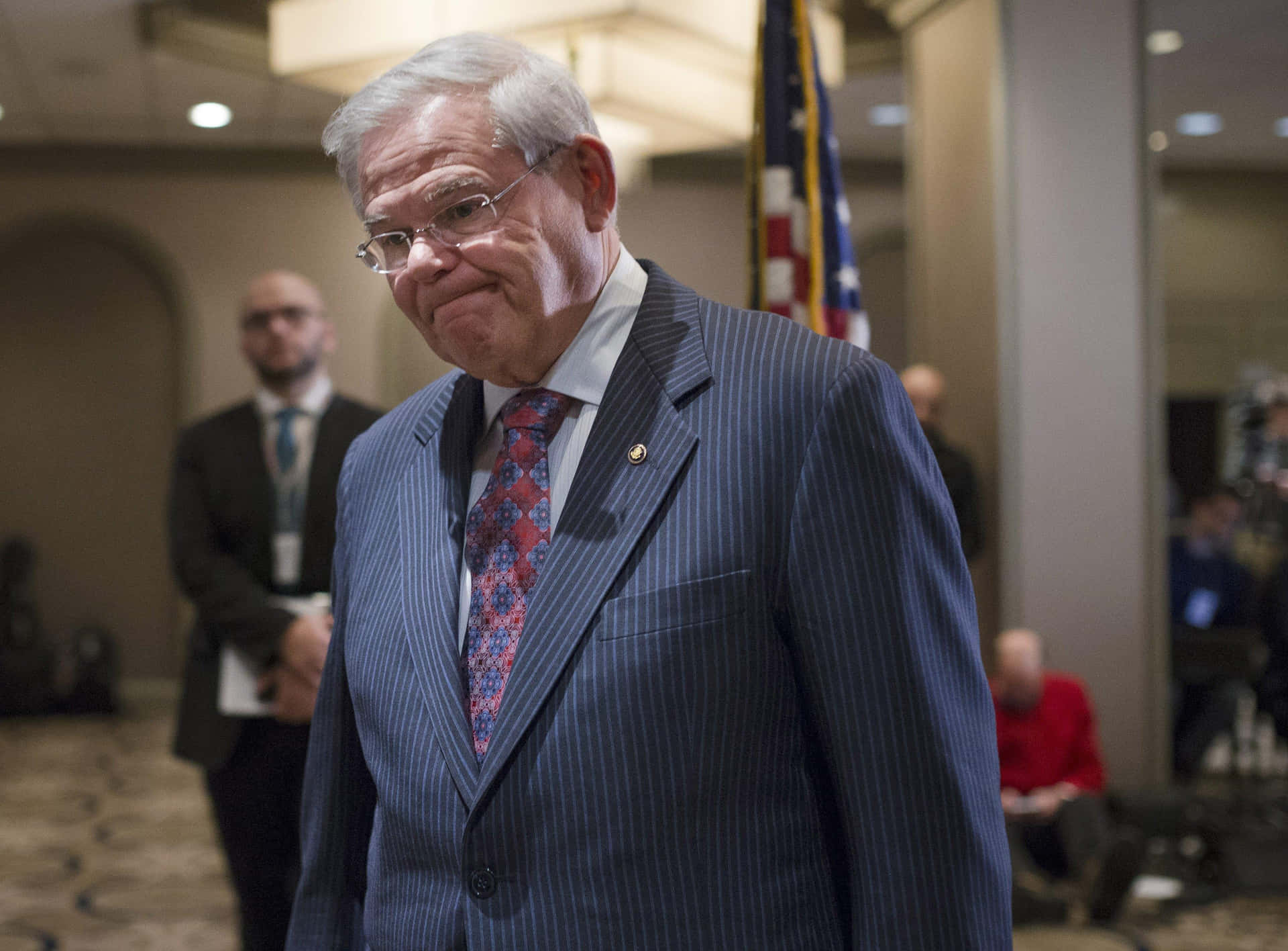 Robert Menendez With Pursed Lips Wallpaper