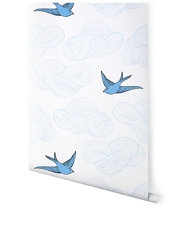 Hygge West Julia Rothman Daydream In French Blue Wallpaper Ships