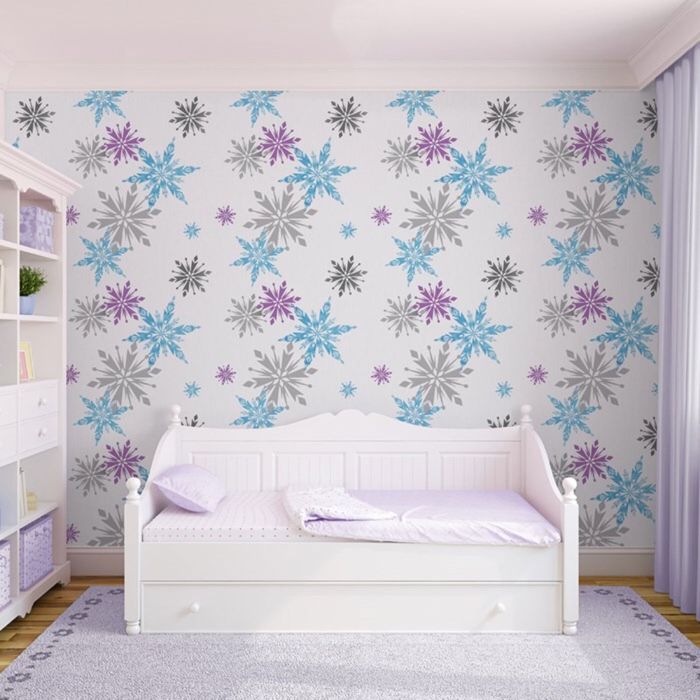  Rooms Disney Frozen Disney Frozen Bedroom Wallpaper   Snowflake