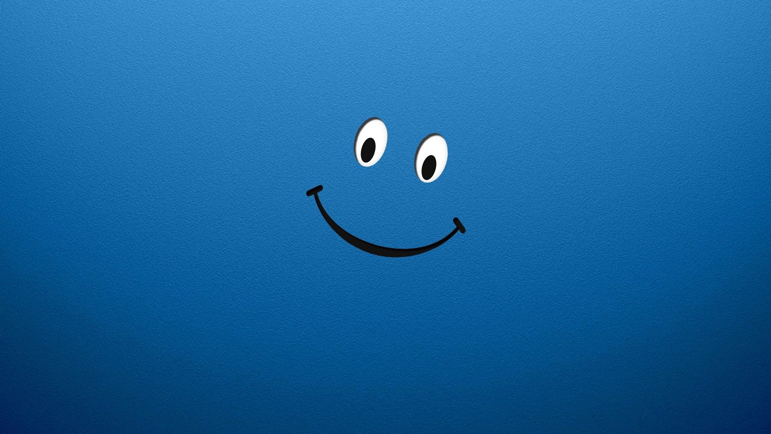 A simple smiley face on a textured blue background