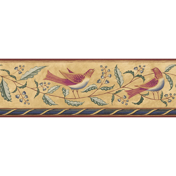 Free download 451 1790 Cream Folk Art Floral and Bird Brewster