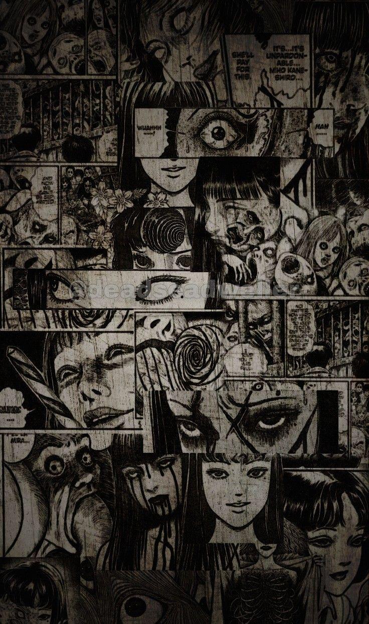 Junji Itto Horror Manga Panel In Art Vintage Poster