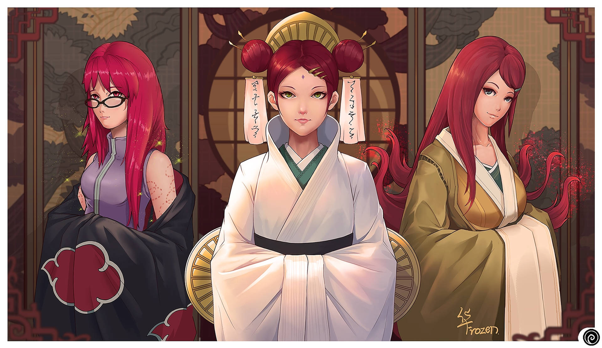 Uzumaki Members Donned In Traditional Attire Wallpaper