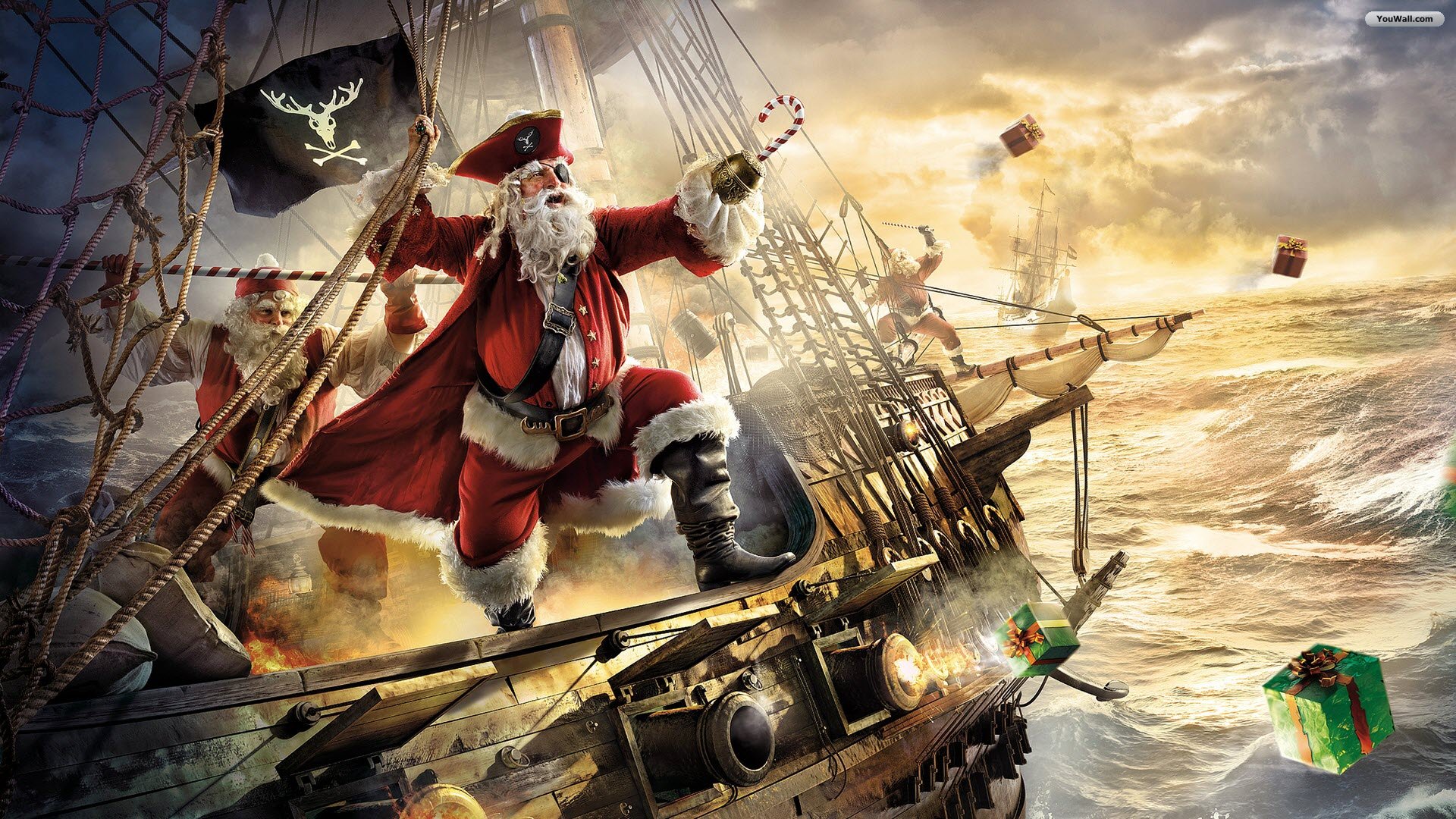 As Desktop Wallpaper Santa Claus Pirate Kb