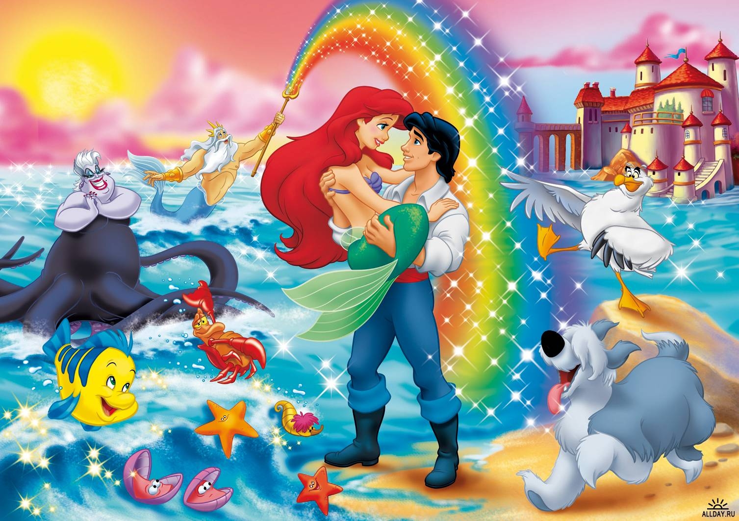 Little Mermaid Disney Princess Cartoon Wallpaper Image For iPad Mini
