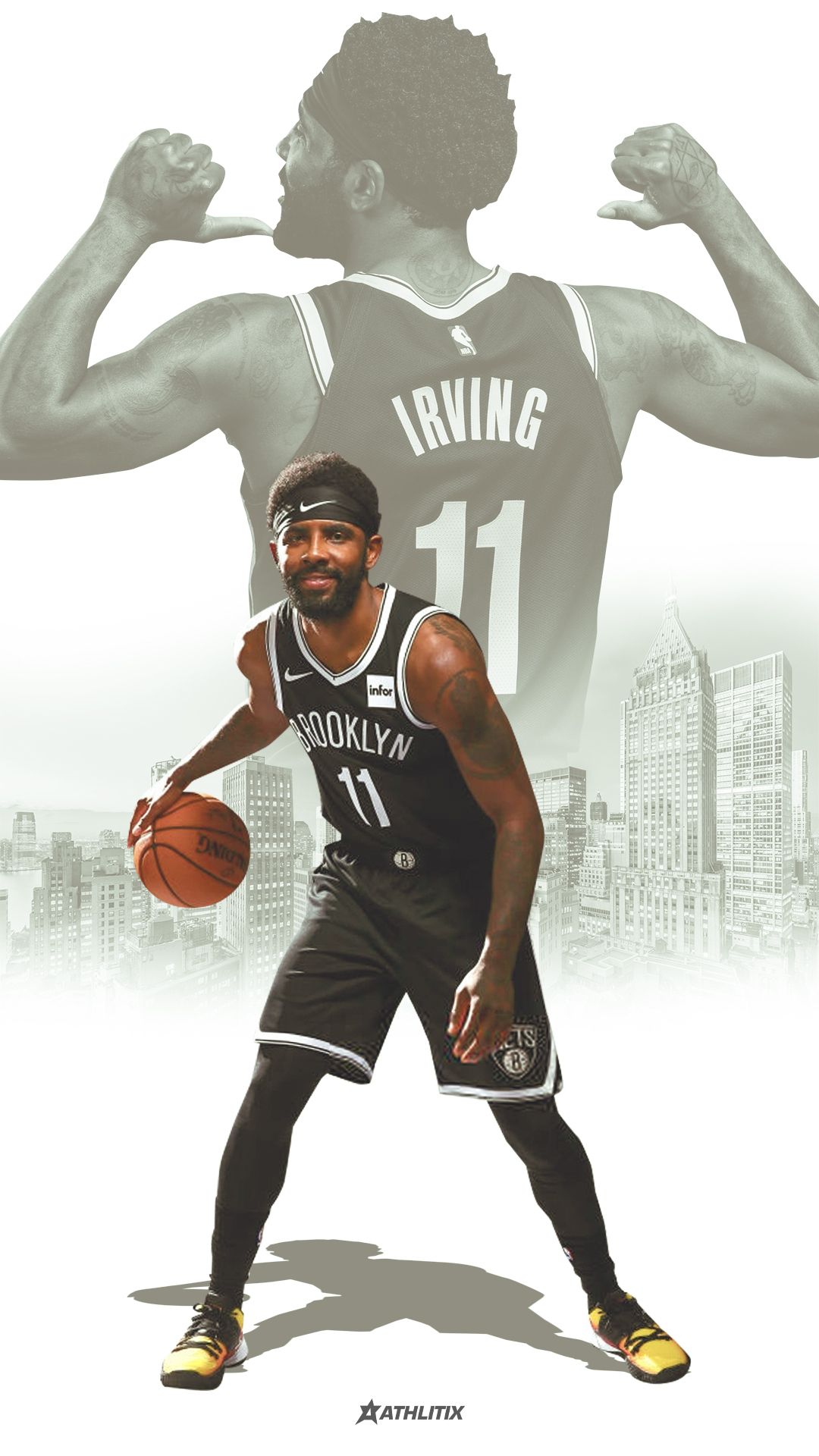 Kyrie Irving Brooklyn Nets Phone Wallpaper Design