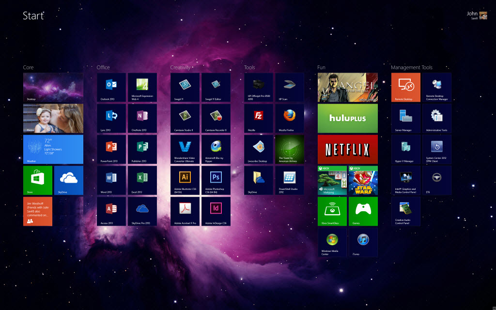 Start Screen Background In Windows Content From