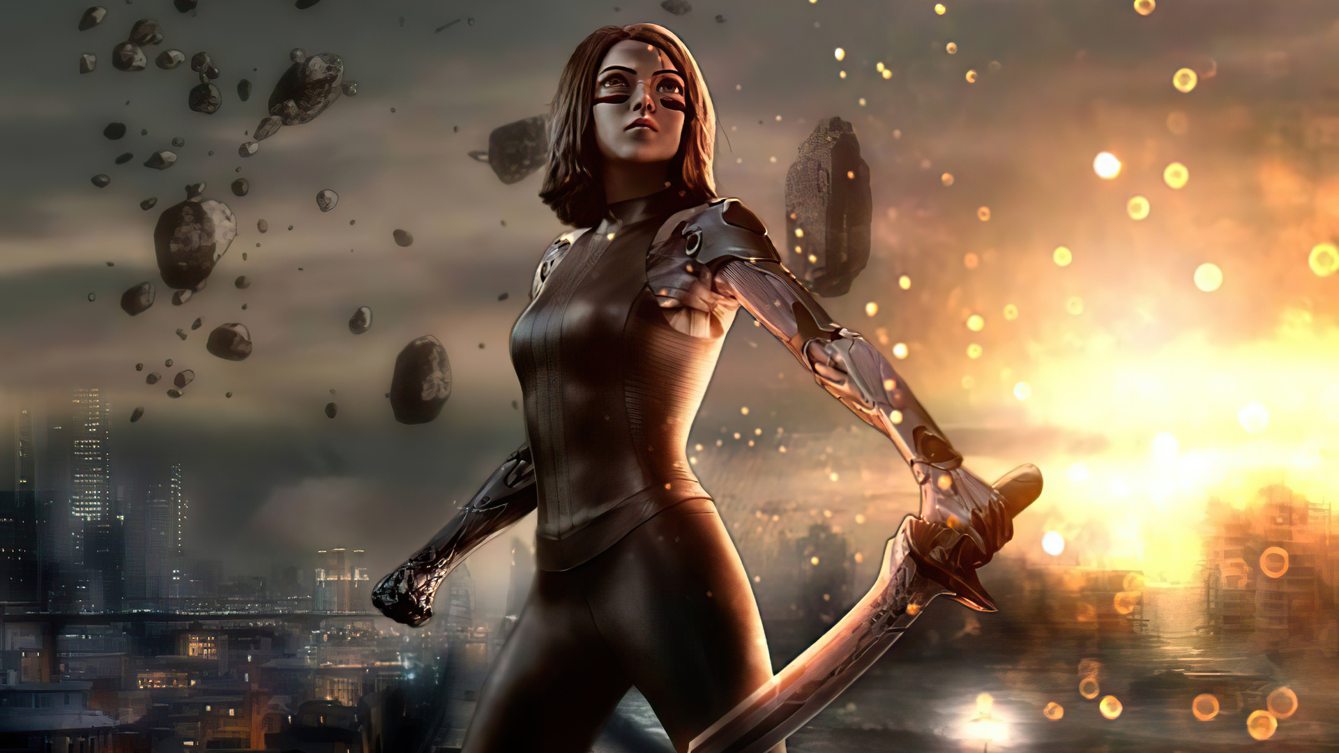 Alita Battle Angel Glowing Portrait 4k Laptop Full HD 1080p Wallpaper
