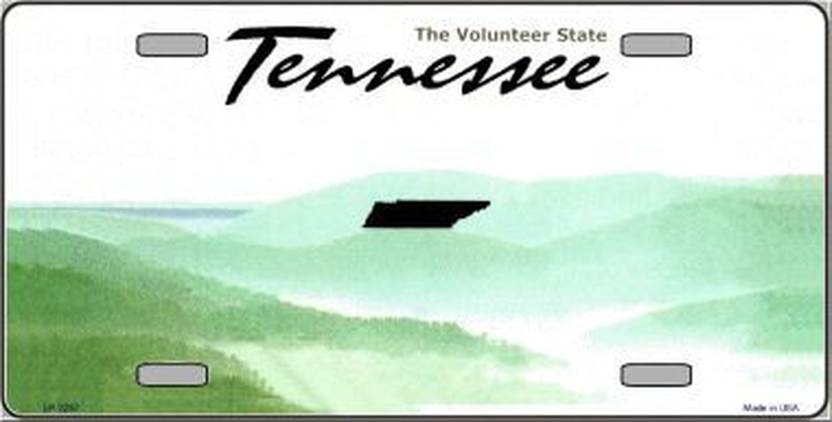 Tennessee Novelty State Background Blank Metal License Plate