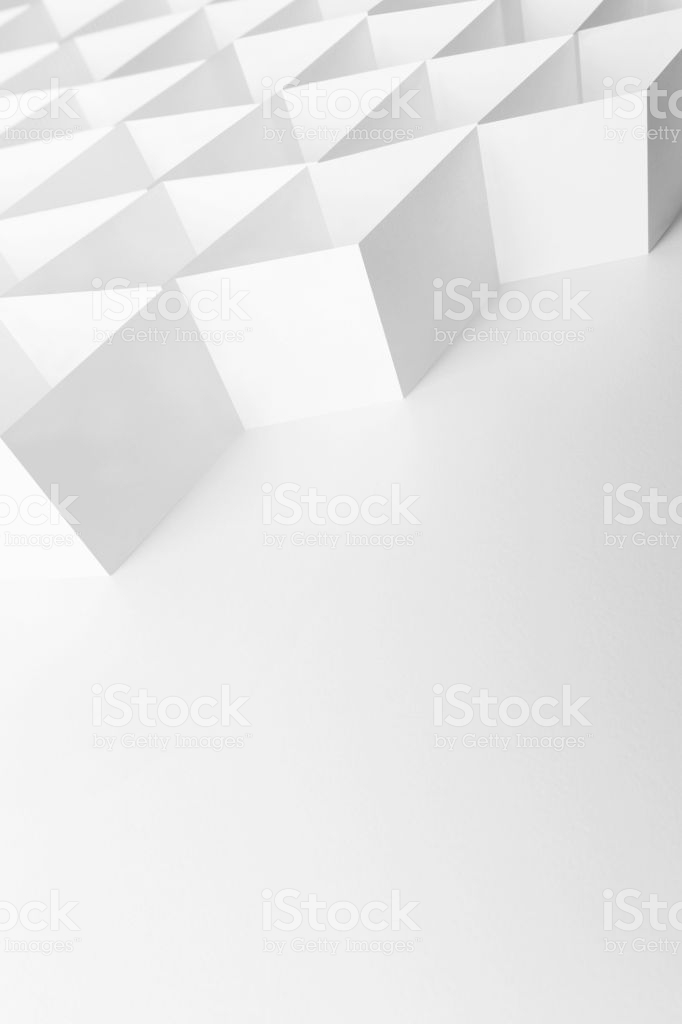 Papers Folded In Geometric Shapes White Background Stock Photo