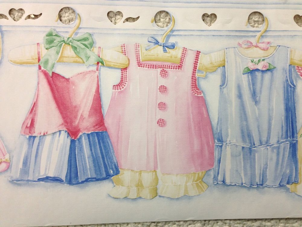 Baby Girl Nursery Dress Up Wallpaper Border