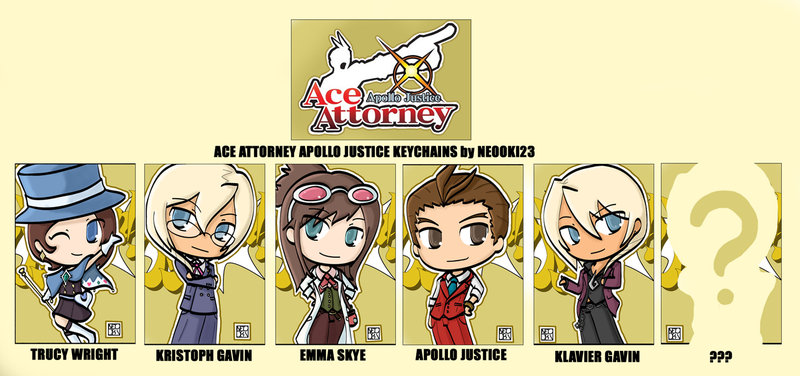 Apollo Justice Wallpaper Keychain Set By
