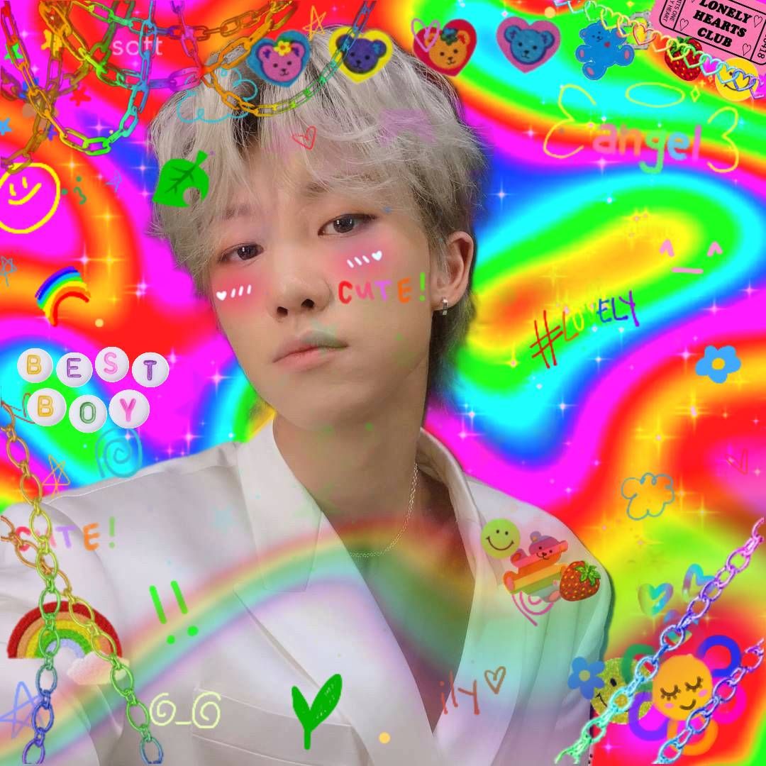 Minghao Rainbowcore Edit Seventeen Wallpaper