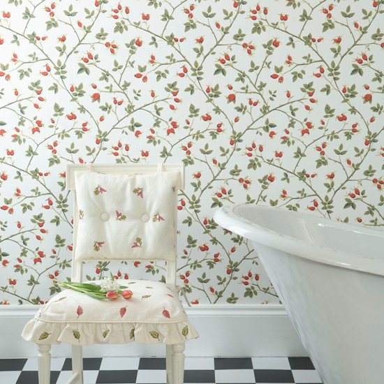 Tiny Trailing Floral Bud And Rosehip Designs Remain A Charming Cottage