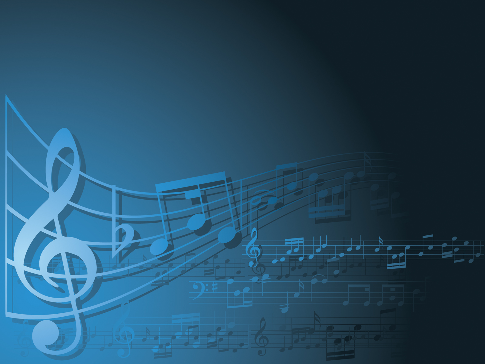 Blue And White Music Background Ppt