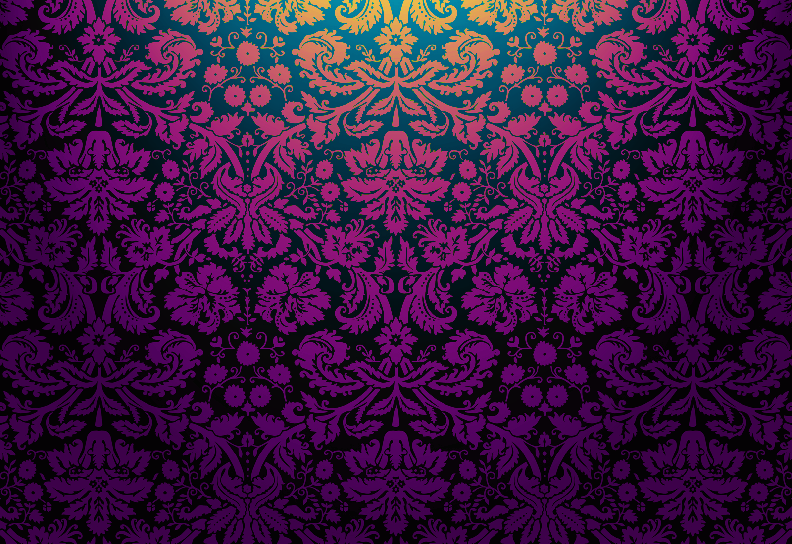 Floral Damask By Mia77 Black Background And Some Ppt