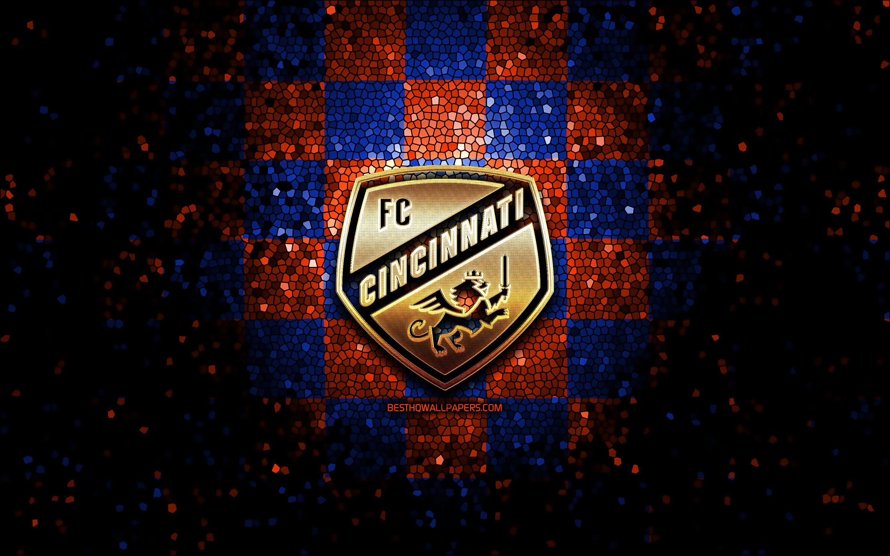 Wallpaper Cincinnati Fc Glitter Logo Mls Blue Orange