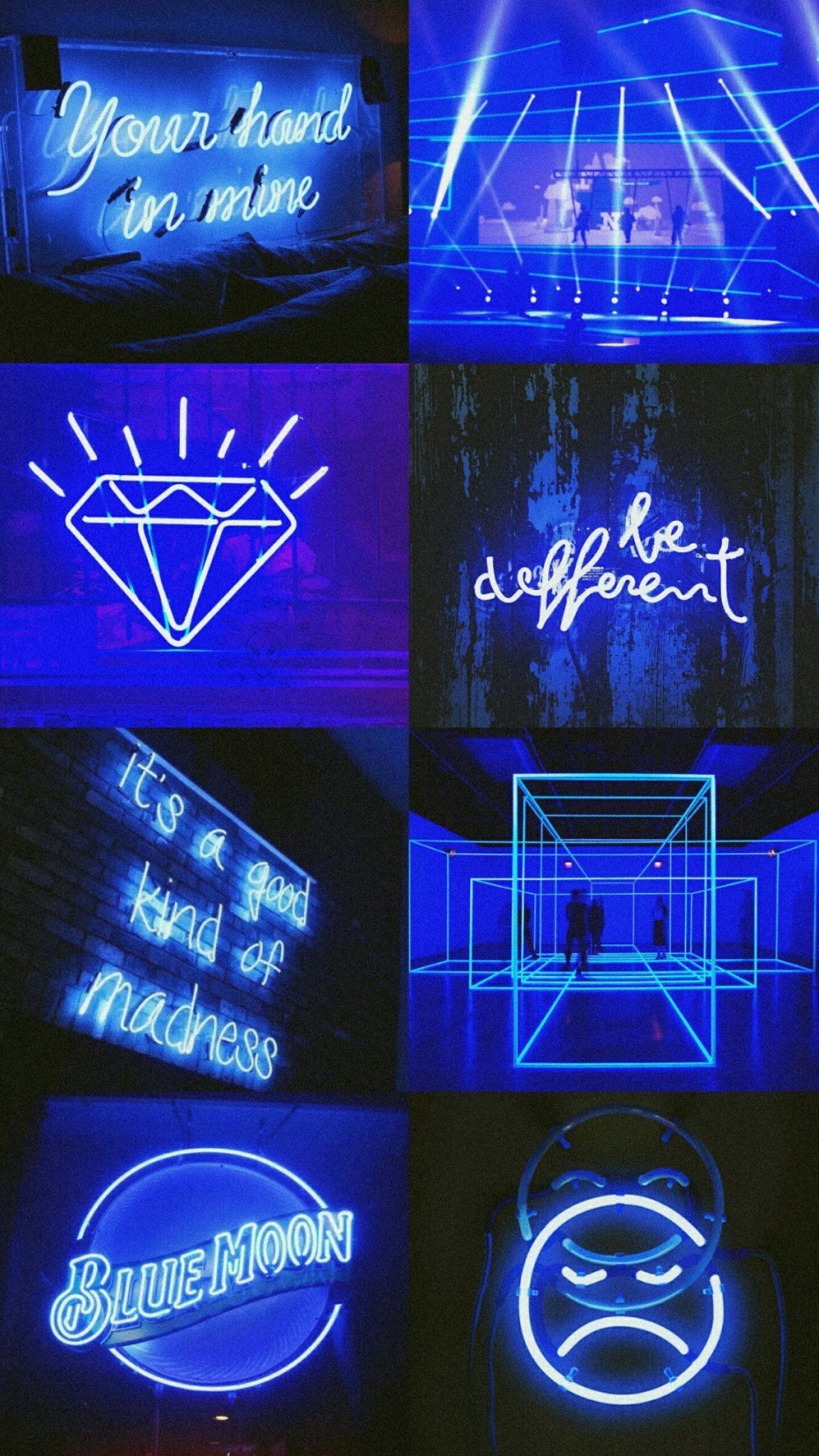 Blue Aesthetic Neon Wallpaper On