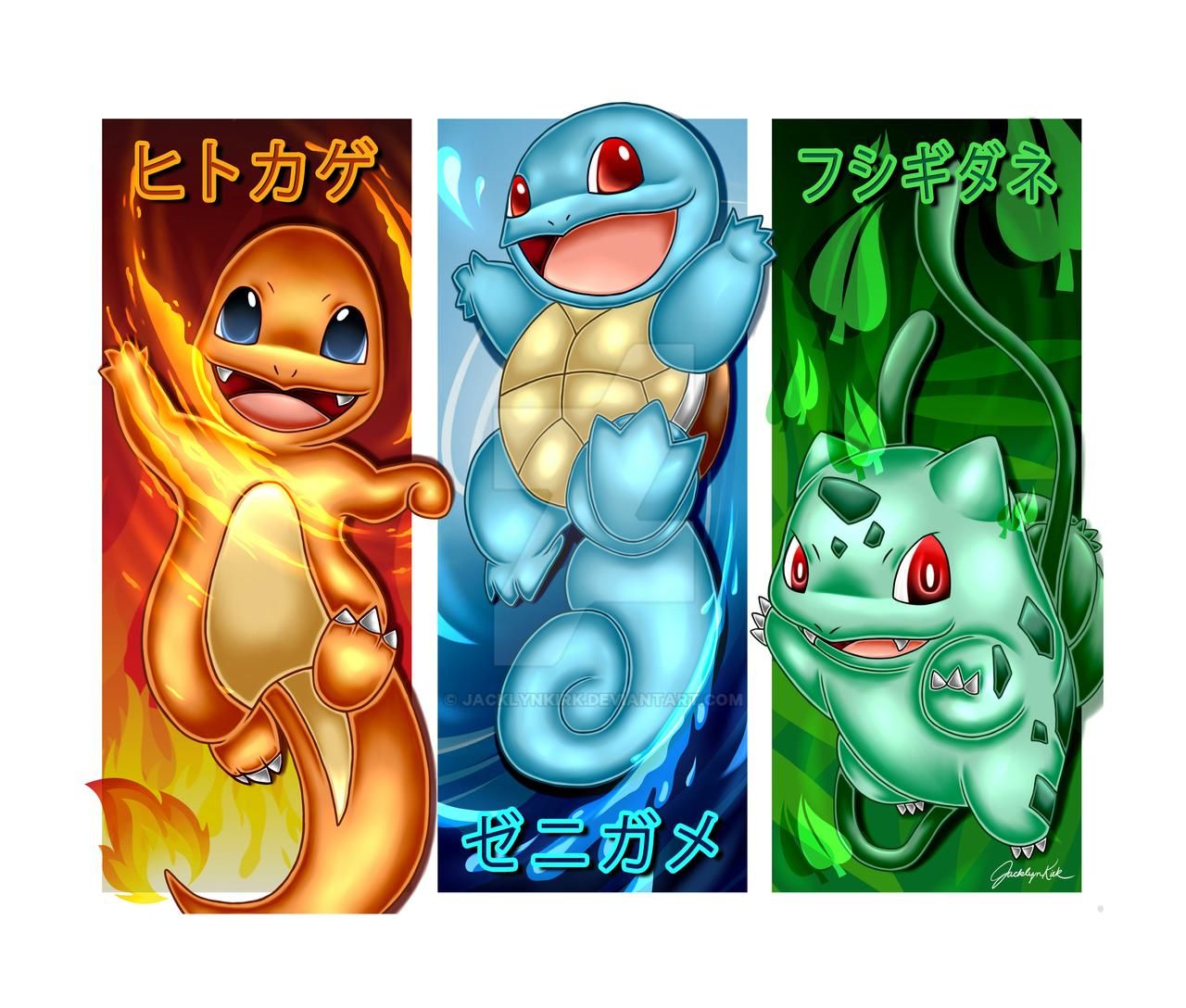 Pokemon Kanto Starters Wallpaper Design By Jacklynkirk