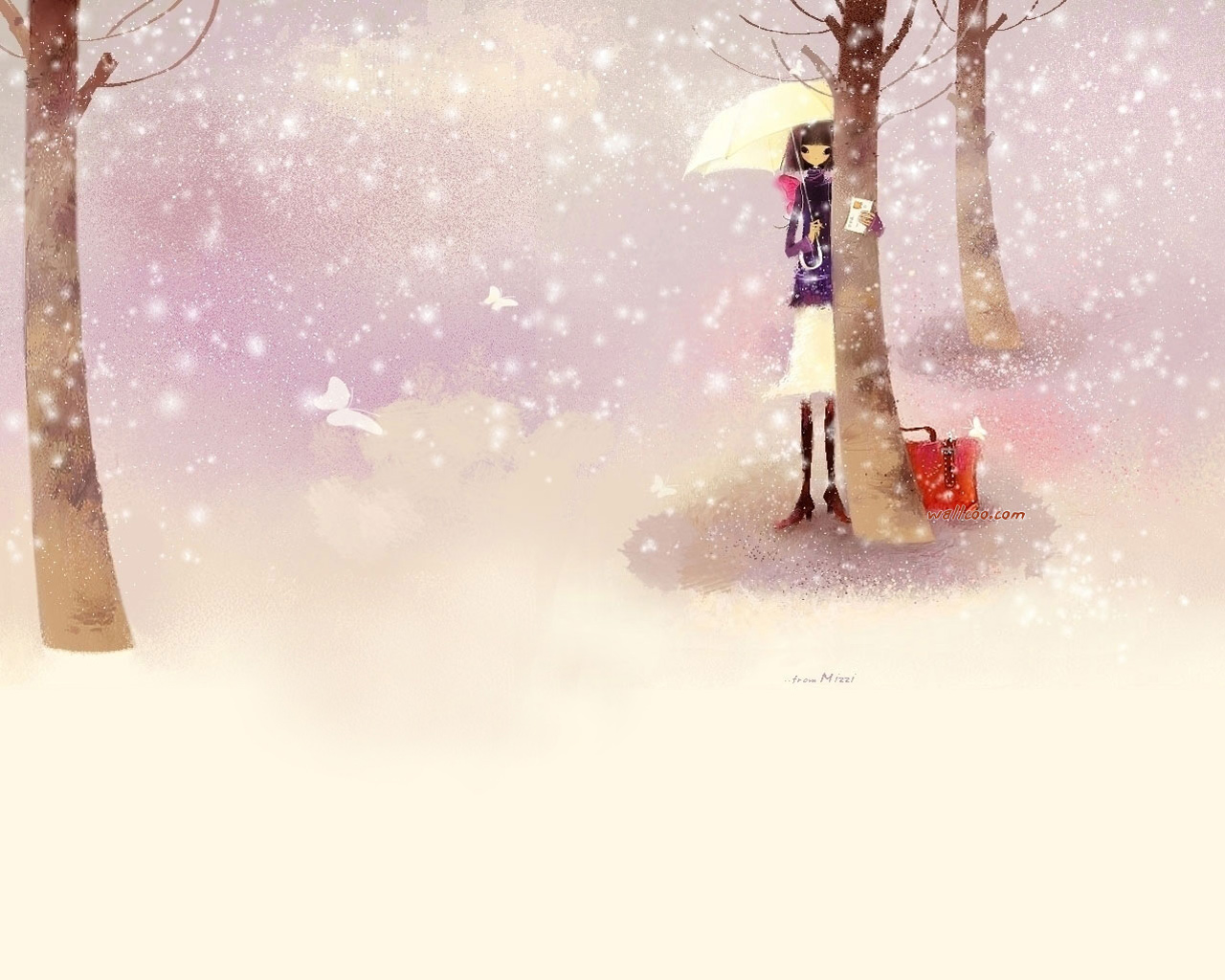 Korean Girl Cartoon Wallpaper