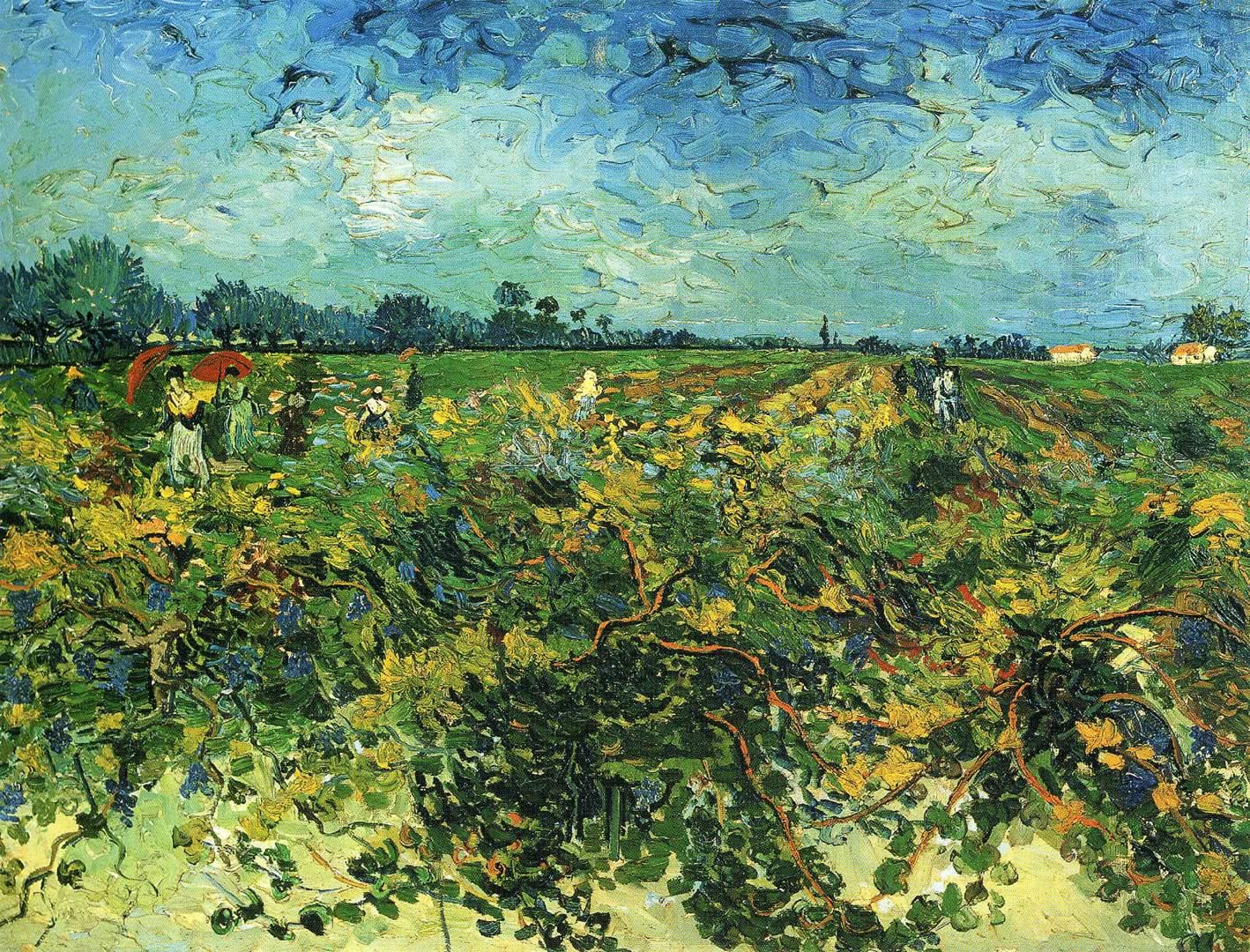 Vinyard A Post Impressionist Vincent Van Gogh Art Wallpaper Picture