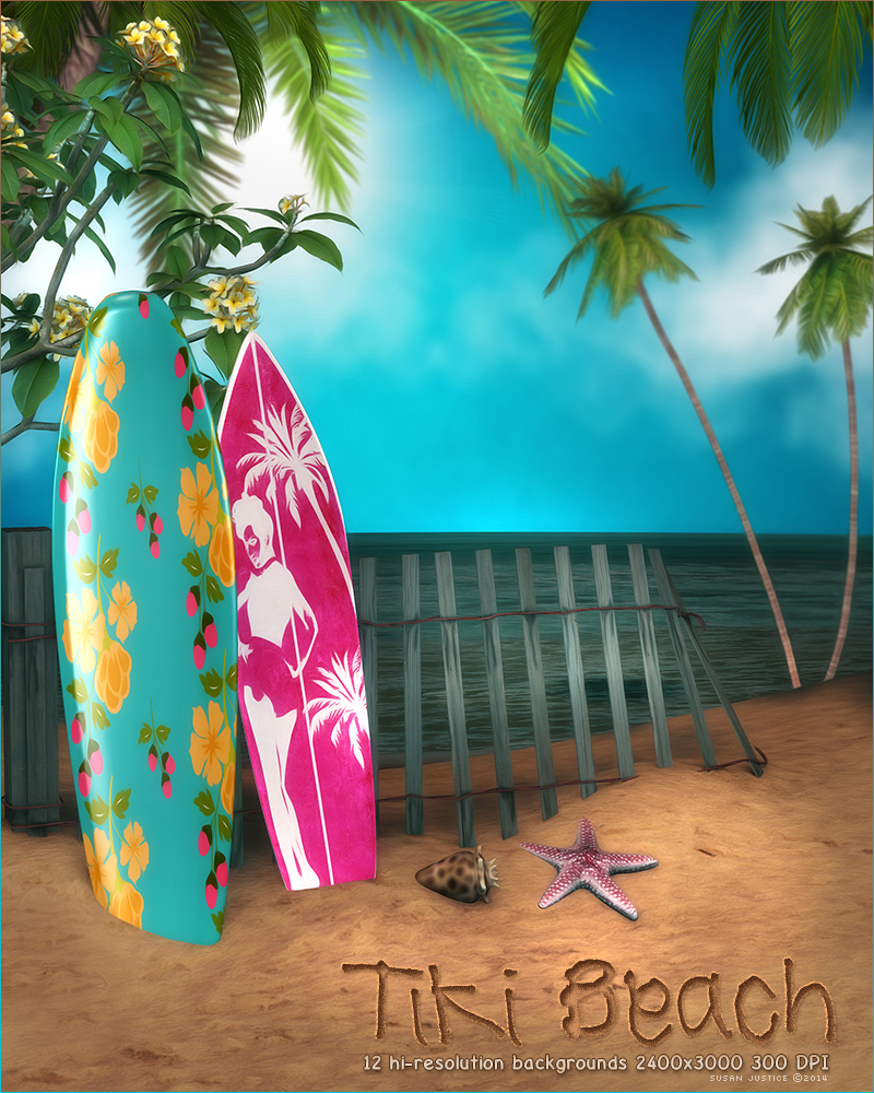 Tiki Beach Background 2d Graphics Sveva
