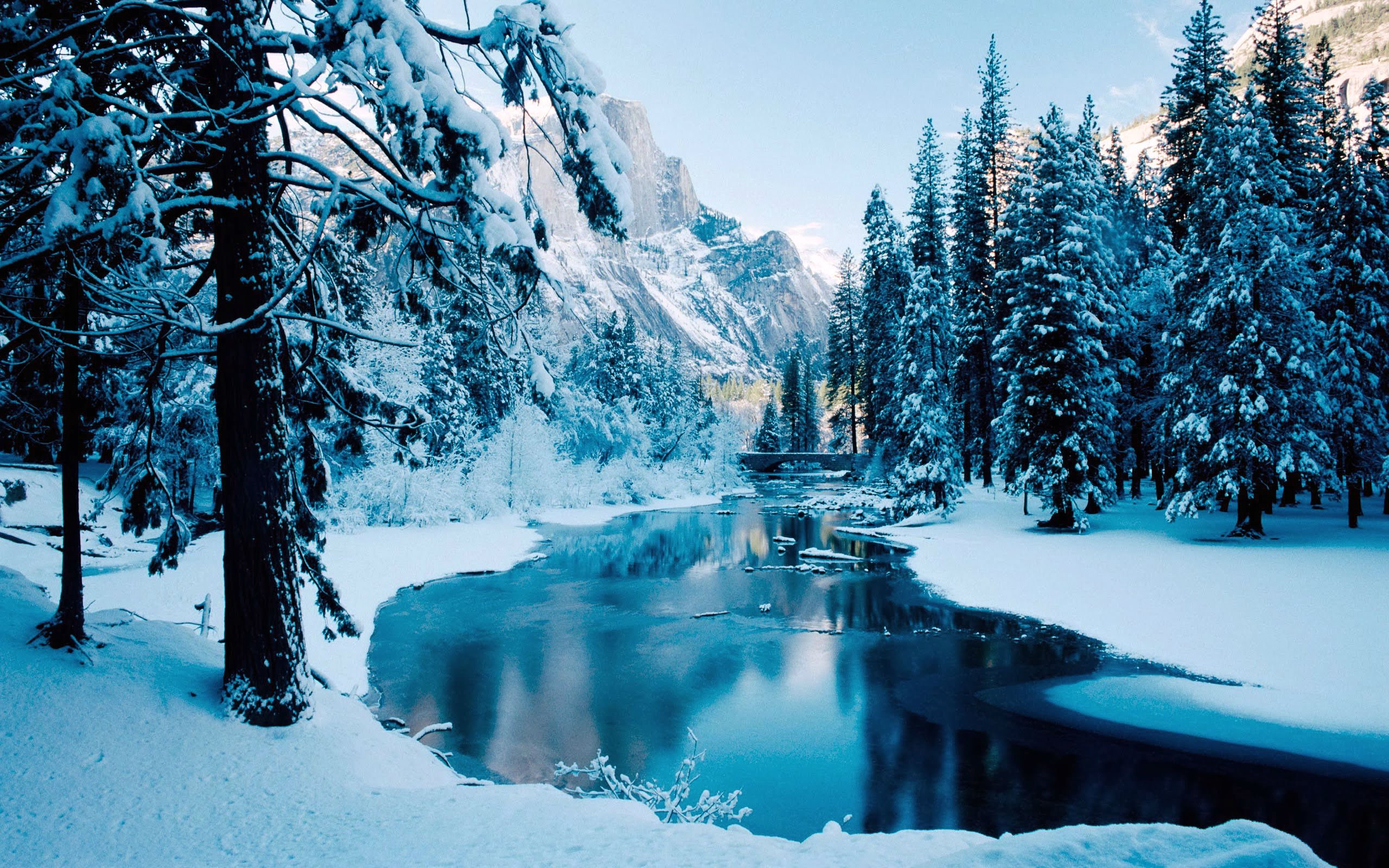 Snow River Winter Landscape