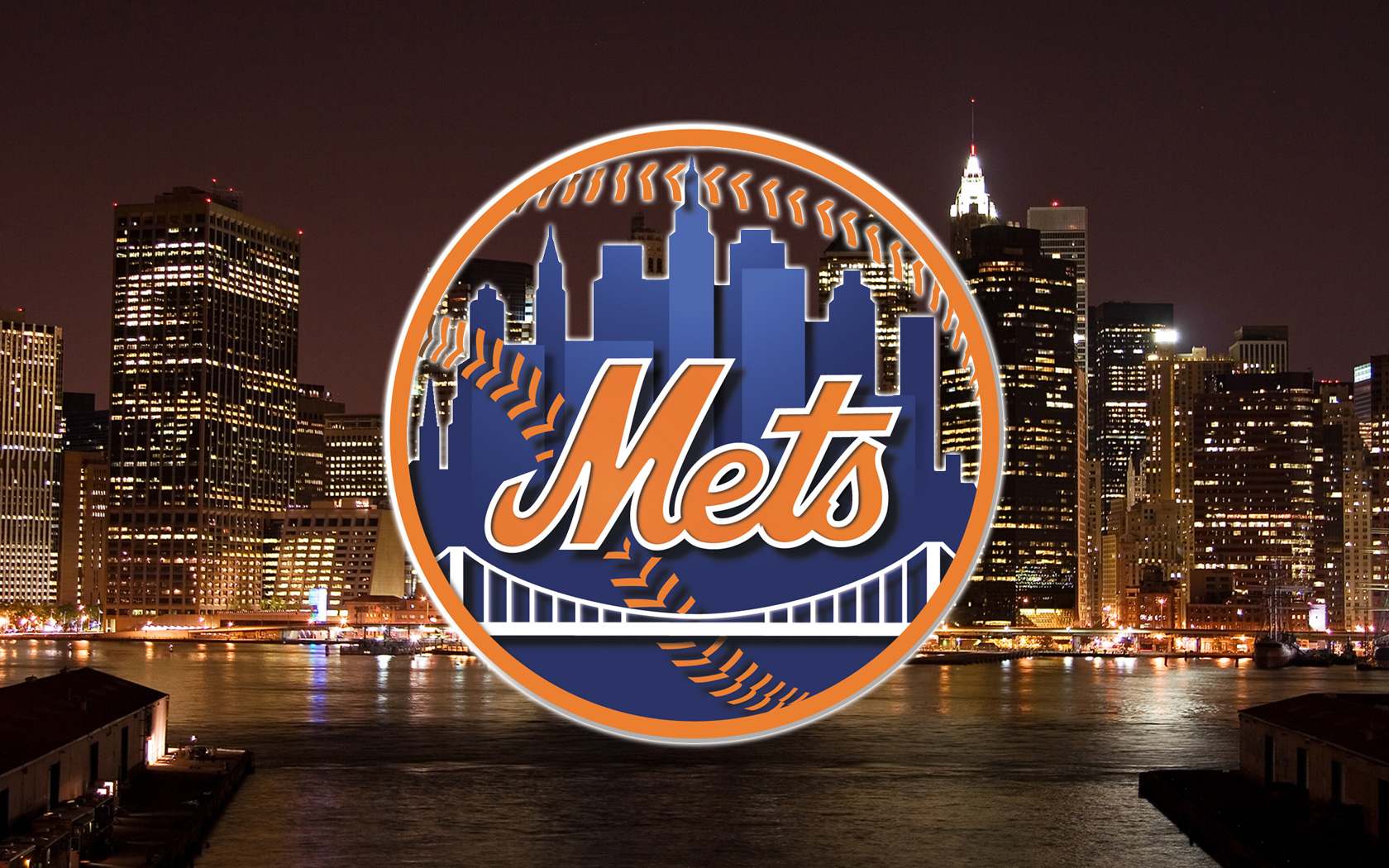 New York Mets Logo with City Background by monkeybiziu 1680 x