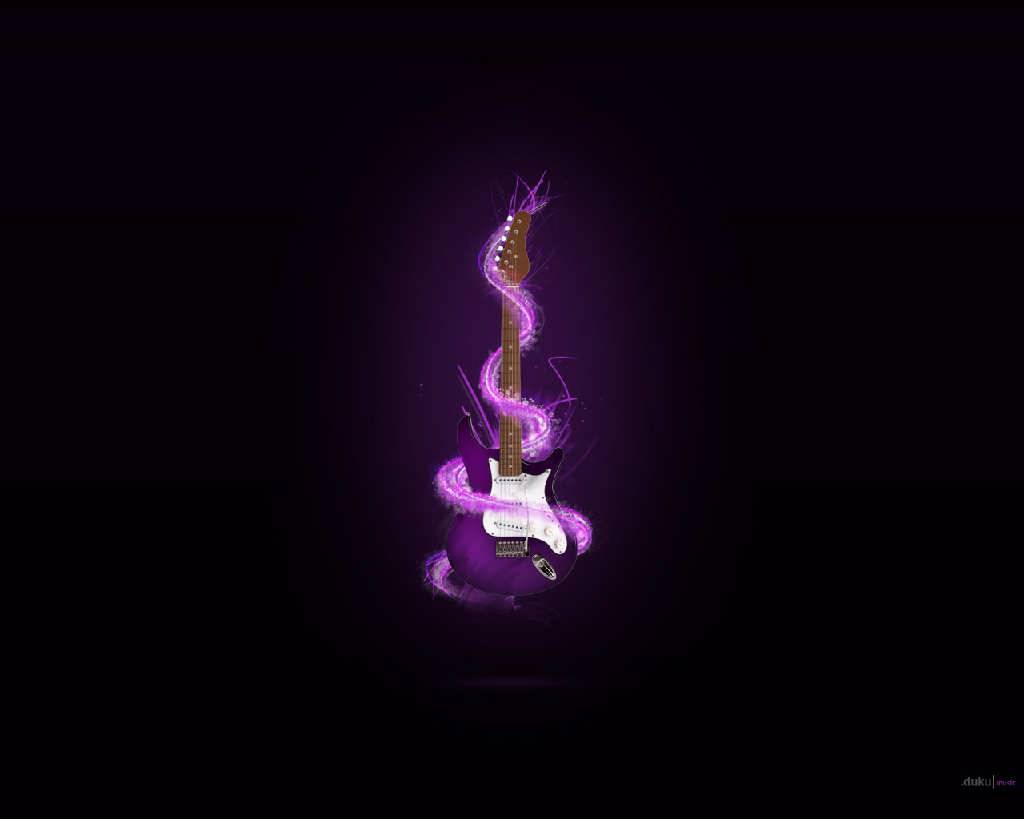 Purple Flame Guitar Wallpaper