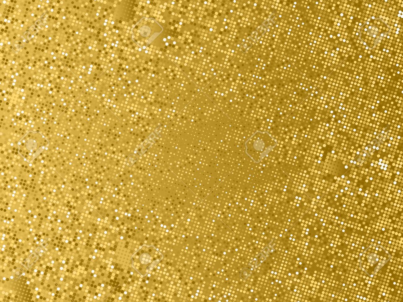 Gold Sequins Texture Abstract Halftone Background Vector Golden