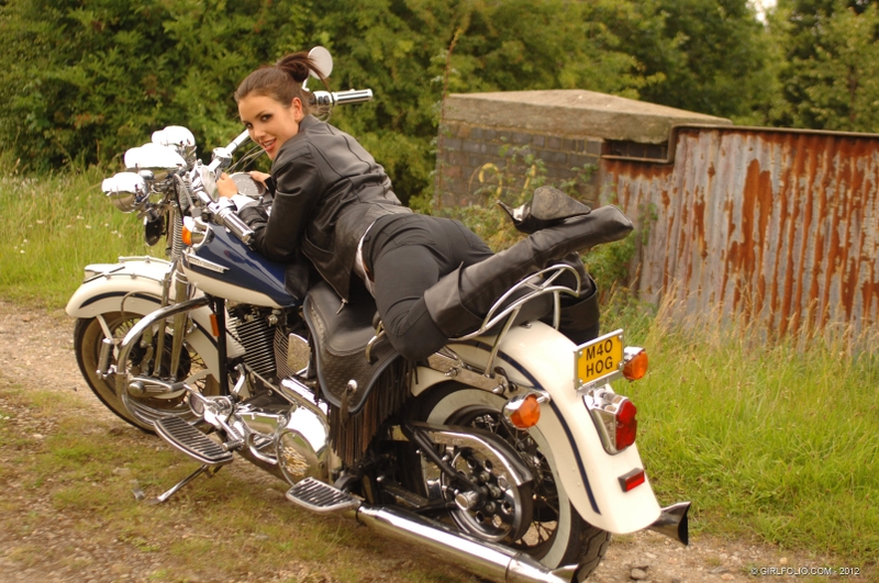 Women outdoors wallpaper Motorcycles Harley Davidson HD Yellow Biker 800x531