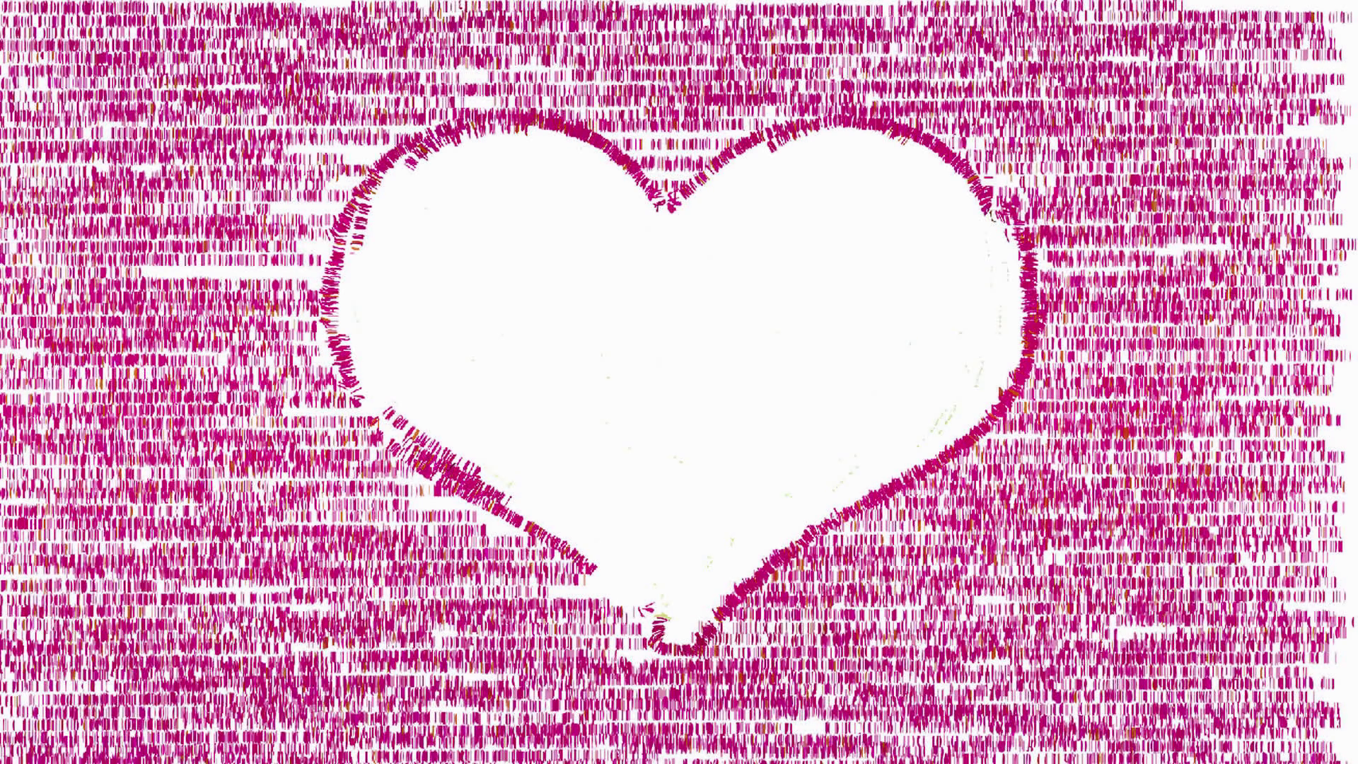 White Heart Symbol On Abstract Background Forms By Animated Pink
