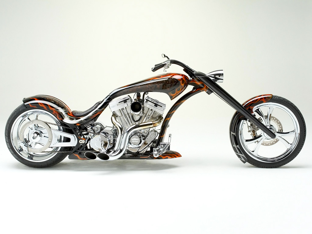 In HD Thunder Custom Chopper Motorcycle Wallpaper