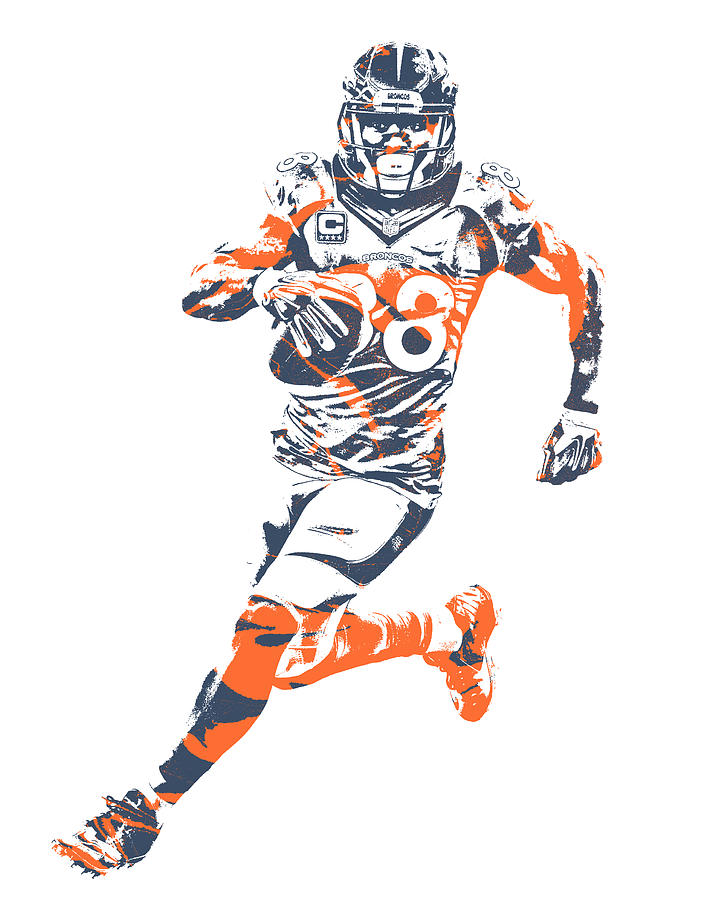 Demaryius Thomas Denver Broncos Pixel Art Mixed
