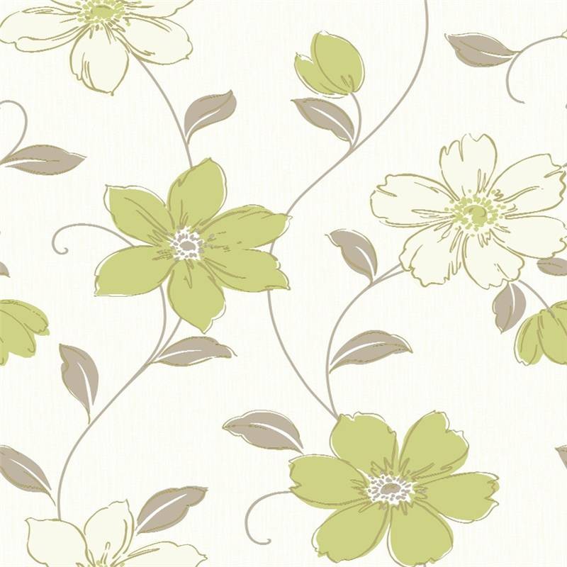 Green Taupe Cream Anouska Floral Arthouse Wallpaper