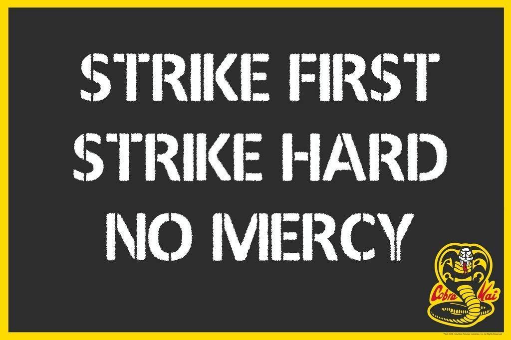 Retro Metal Tin Sign Vintage Strike First Hard No Mercy