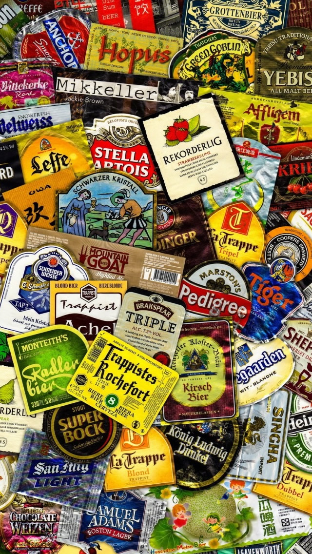 Beer Labels iPhone 5s Wallpaper iPad