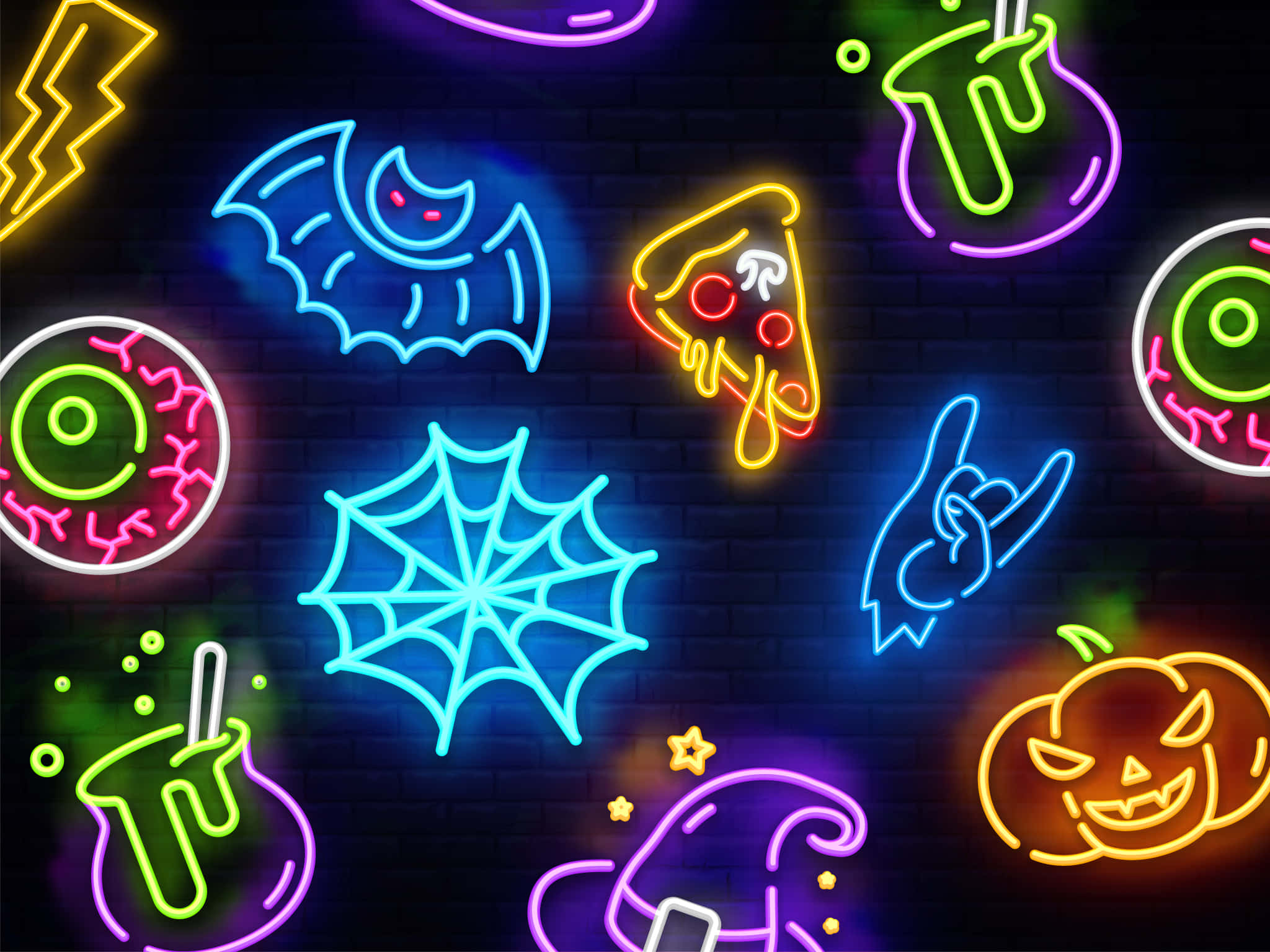 Neon Halloween Wallpaper
