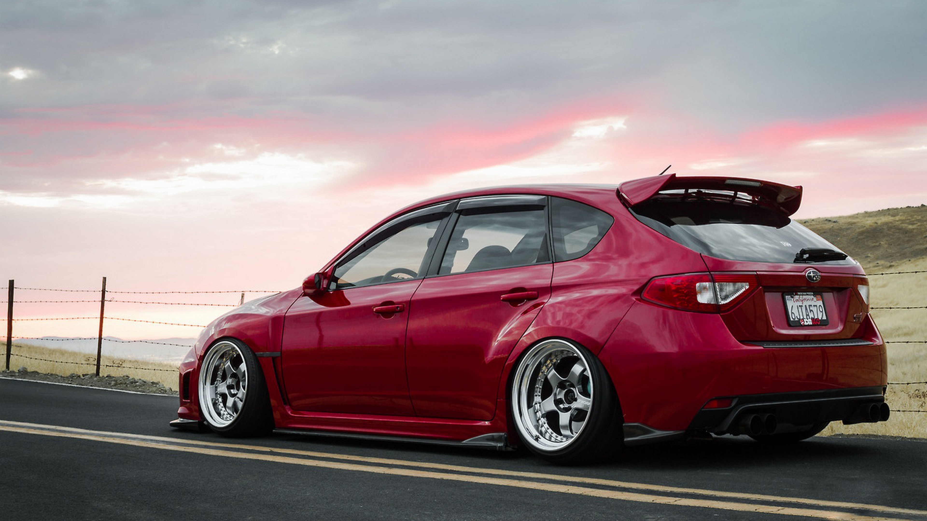 Impreza Wrx Sti Tuning Jdm Red Wallpaper Background 4k Ultra Hd