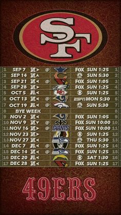 Ideas About 49ers Schedule San