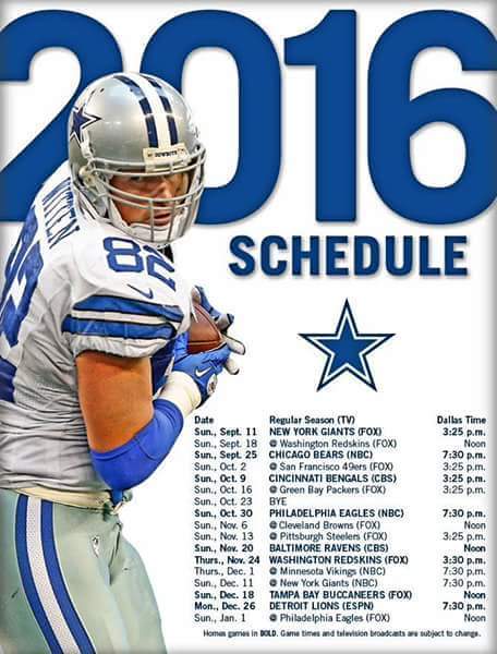 The Dallas Cowboys Schedule April Read More