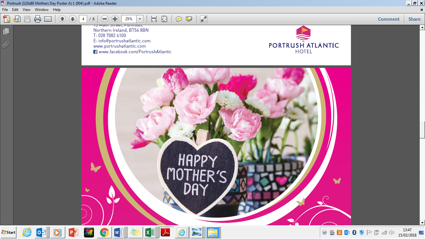Mothers Day Portrush Atlantic Hotel