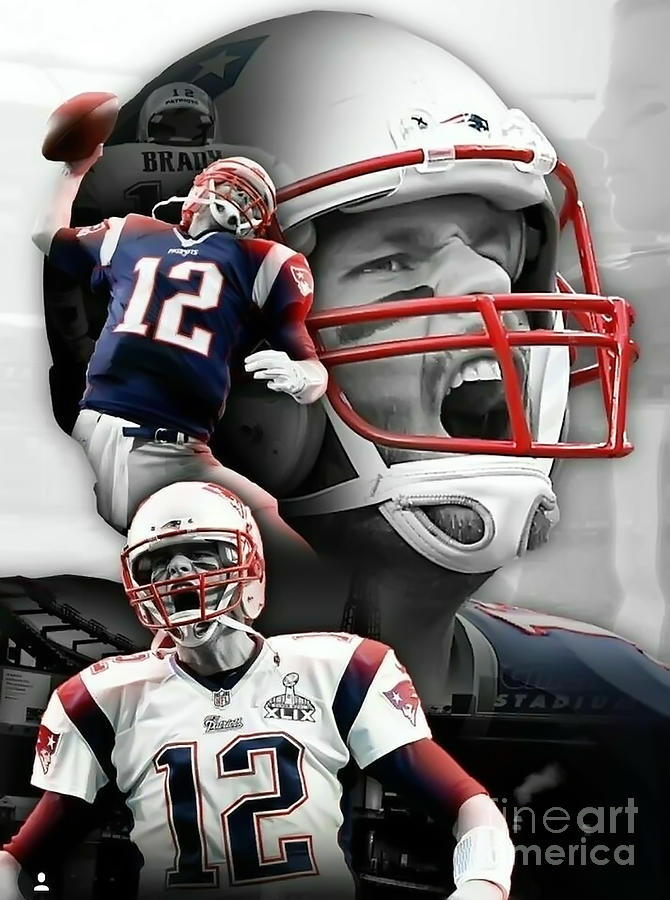Tom Brady Goat Greatest All Time Digital Art By Jemmy Grey Wallpaper