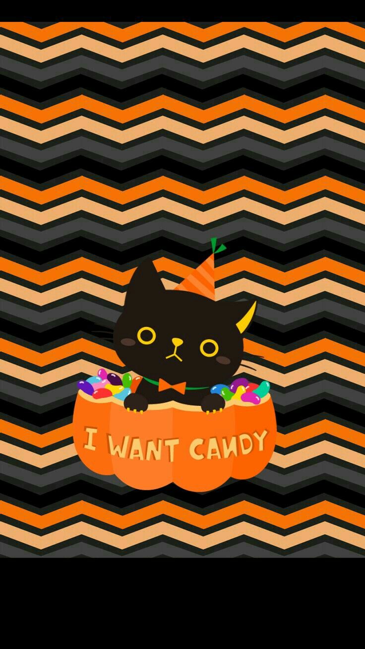 iPhone Halloween Wallpaper Cute Black Cat