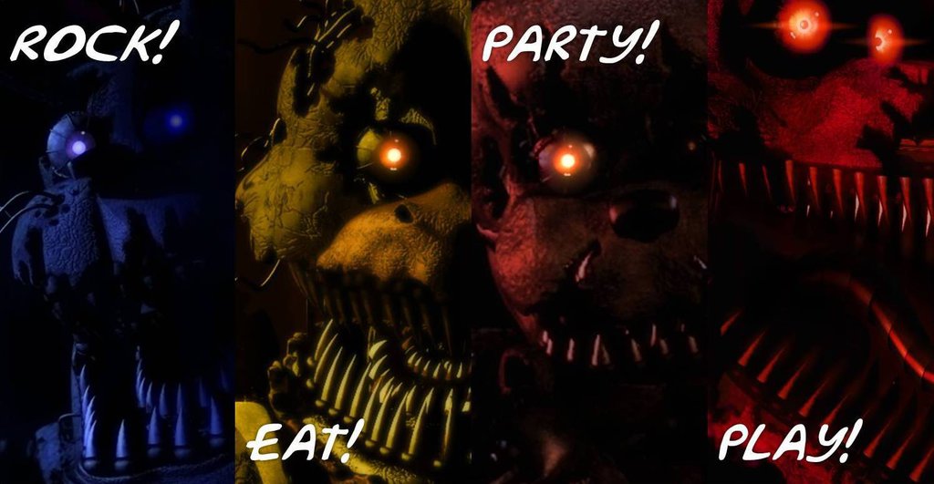 Fnaf Party Time Nightmare Poster By Bluewolfavenger On